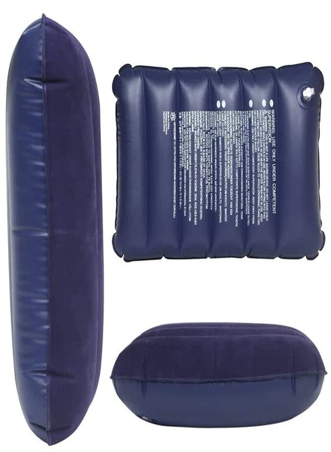 ImegaZ Inflatable Velvet Travel Pillow I Air Pillow for Family I Neck Pillow Navy Blue (Pack of 2). - Image 3